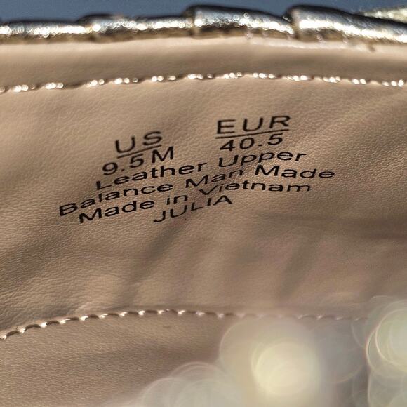 NEW Sam Edelman Julia Mule Womens 9.5 Gathered Gold Leaf Leather Flat Slip On - Picture 14 of 15